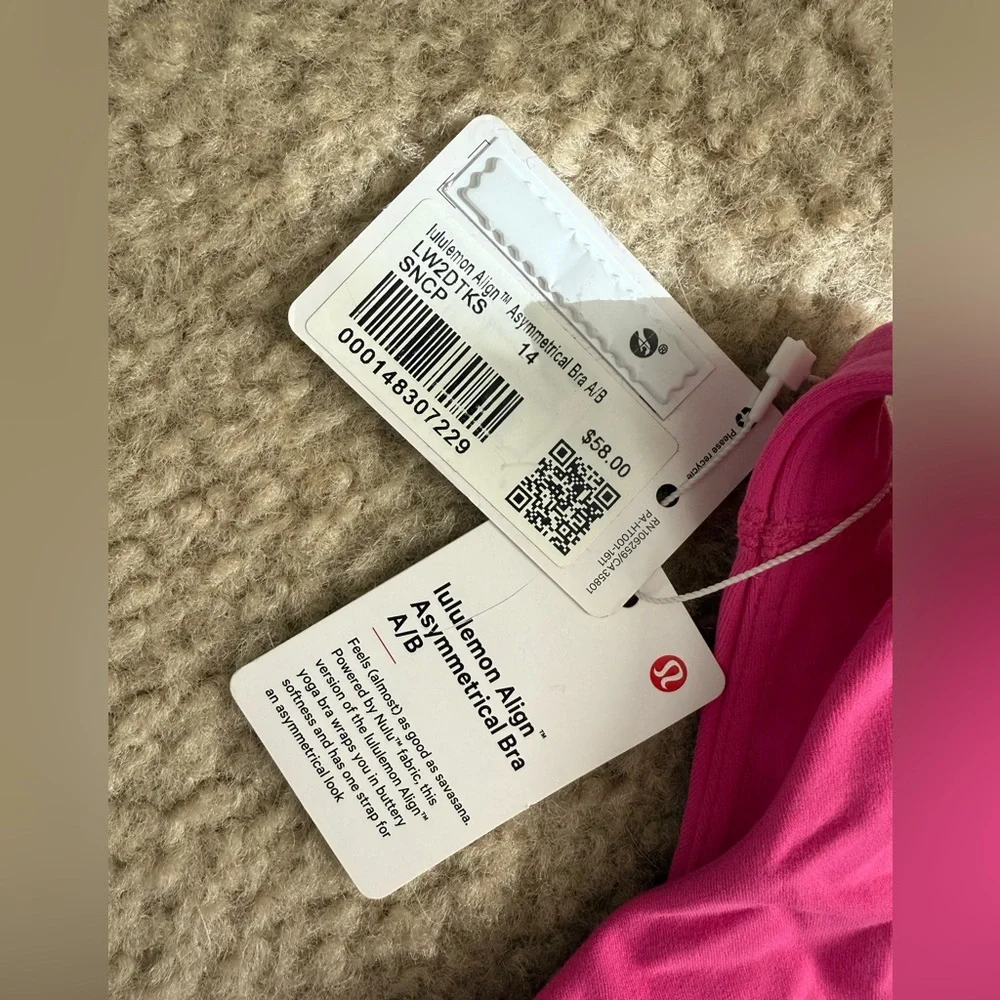 Lululemon Athletica Vibrant Pink Asymmetrical Bra
